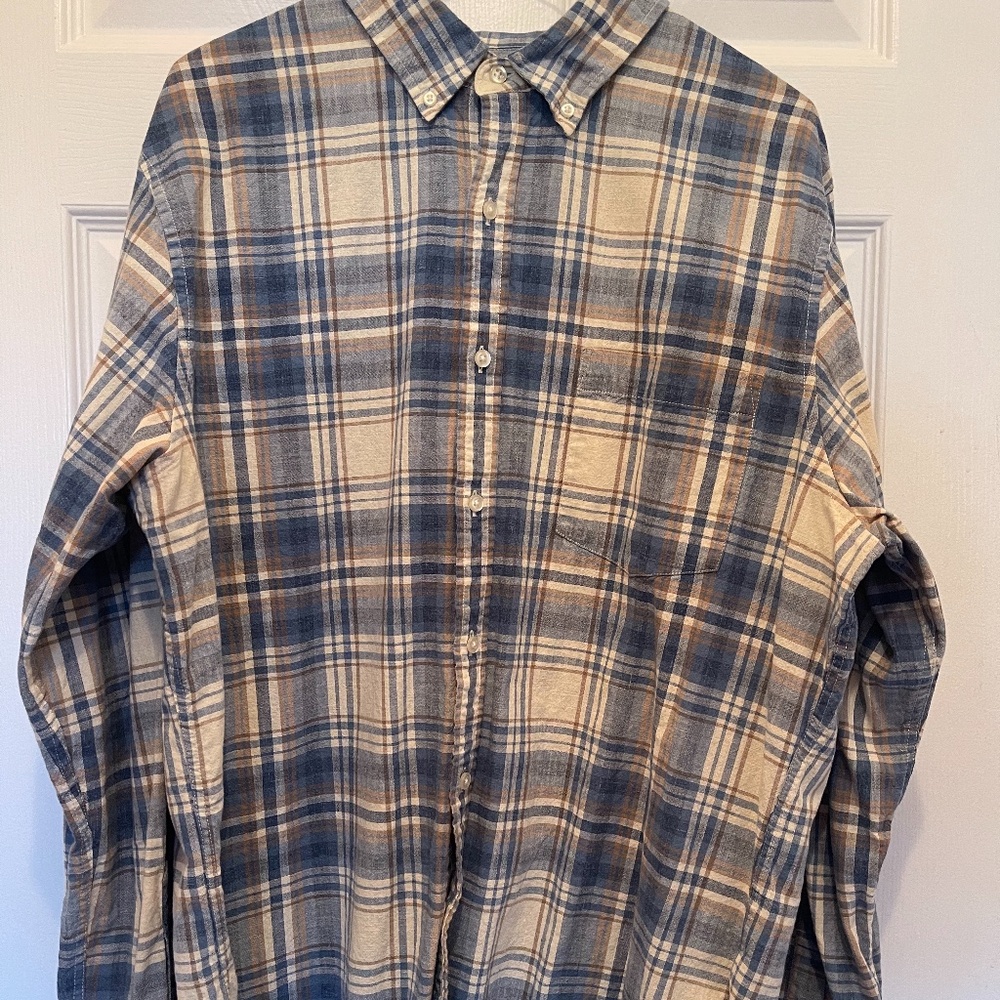 Plaid, Tailored-fit Lands End Button Down - Oxford